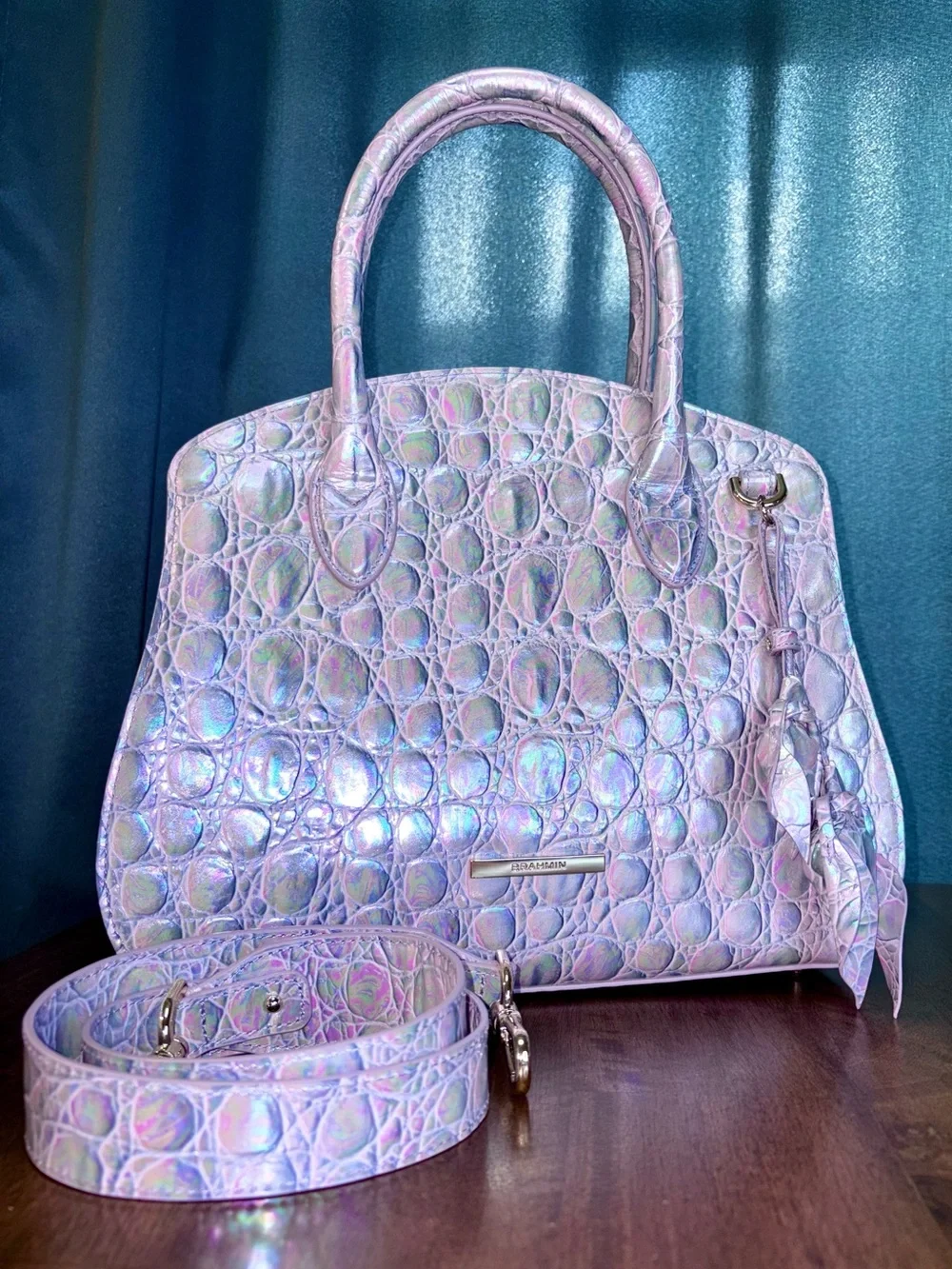 Brahmin EUC Rosetta - Lavender Dewdrop - Iridescent - Exclusive Design